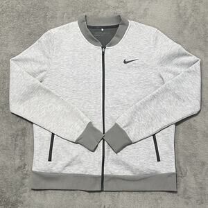 Nike Jacket Womens L Gray Golf Long Sleeve Full Zip Bomber